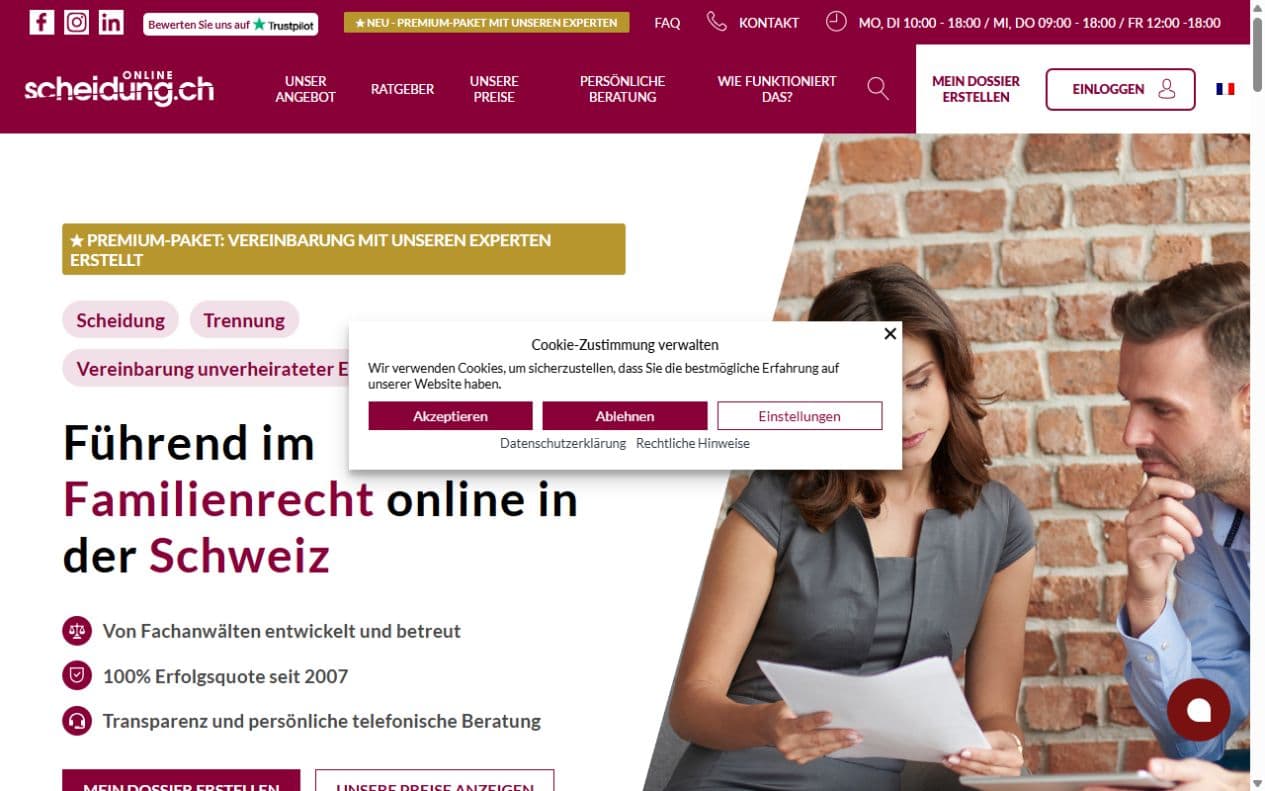 Website-Vorschau von OnlineScheidung.ch